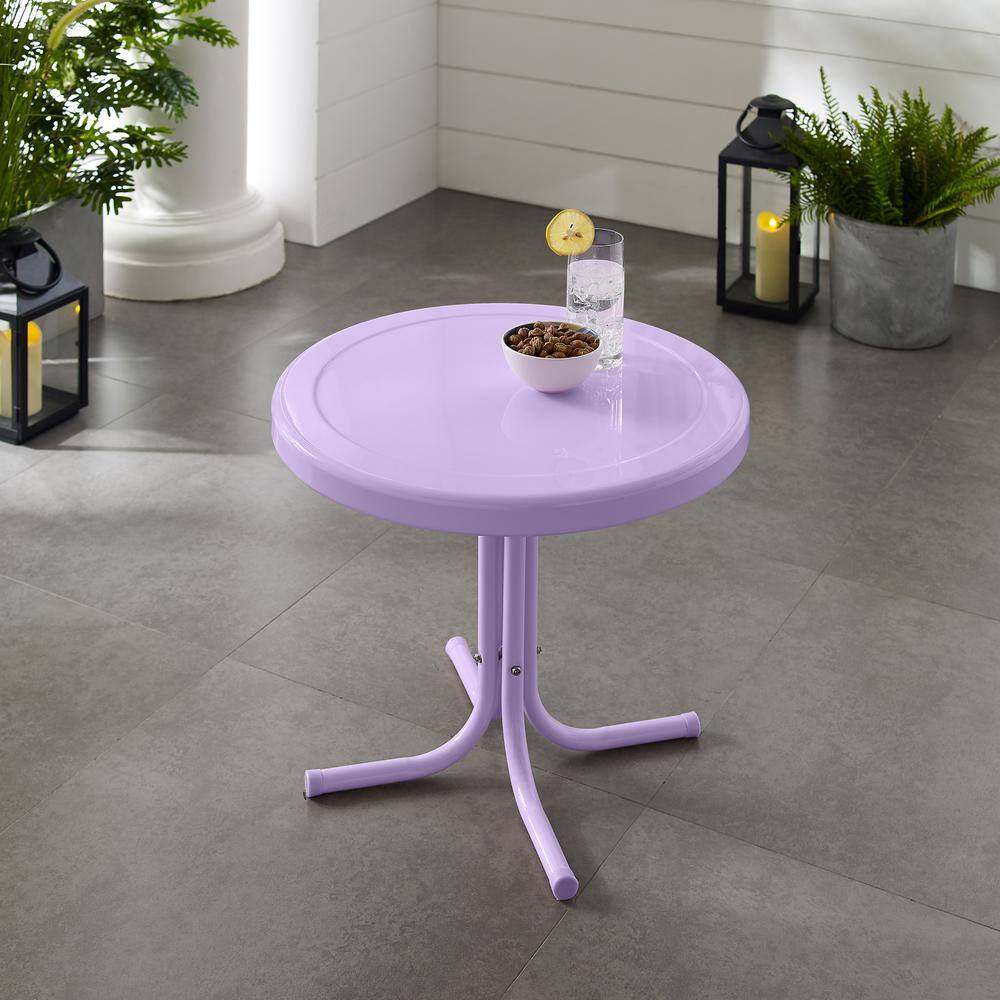 Alt View 1. Crosley Furniture - Griffith Retro Outdoor Side Table - Lavender Gloss.