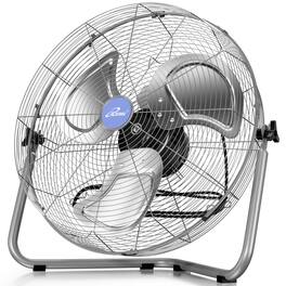 iLIVING - 20 Inch Super Turbo High Velocity Floor Fan - Silver