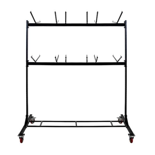 Angle. AdirOffice - Folding Chair Rack, Steel, 2-Tier, 84 Chair Cart - Black.