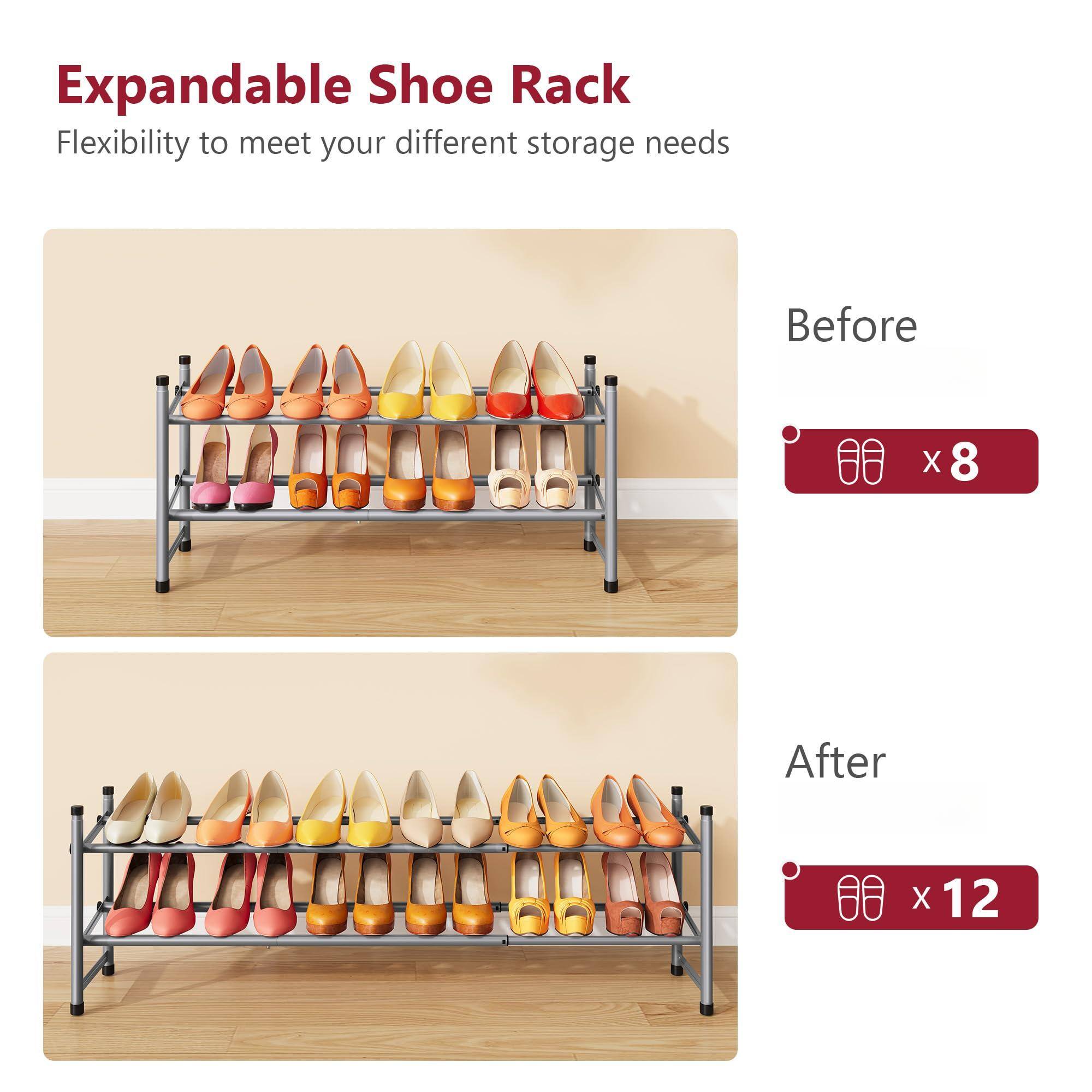 Expandable Shoe Rack  
Flexibility to meet your different storage needs  

Before  
x 8  

After  
x 12