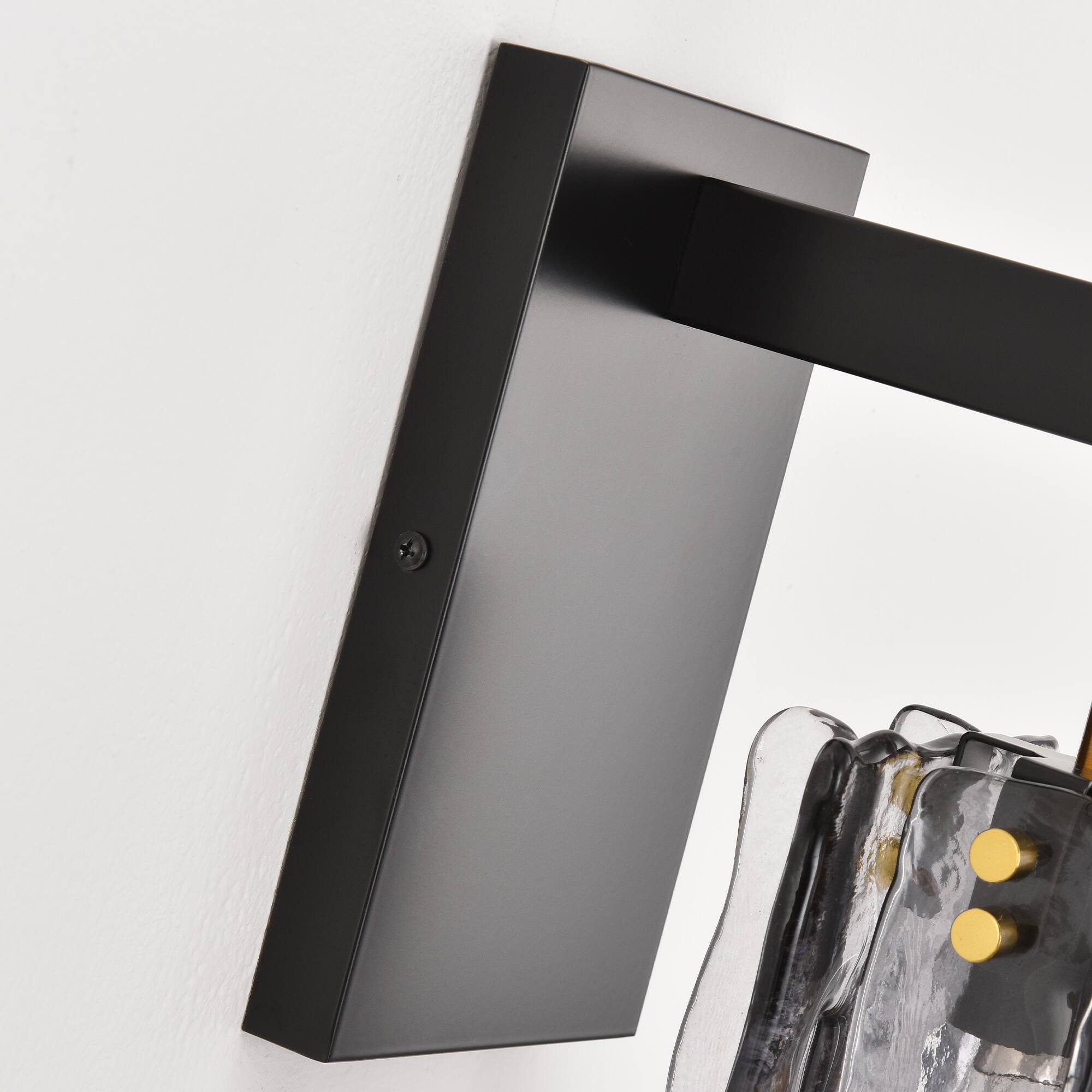Alt View 4. Parrot Uncle - 11" Modern Smoked Hammered Glass 1 Light Wall Sconce for Bathroom Vanity, Bedroom, Hallway - Smoky Gray.
