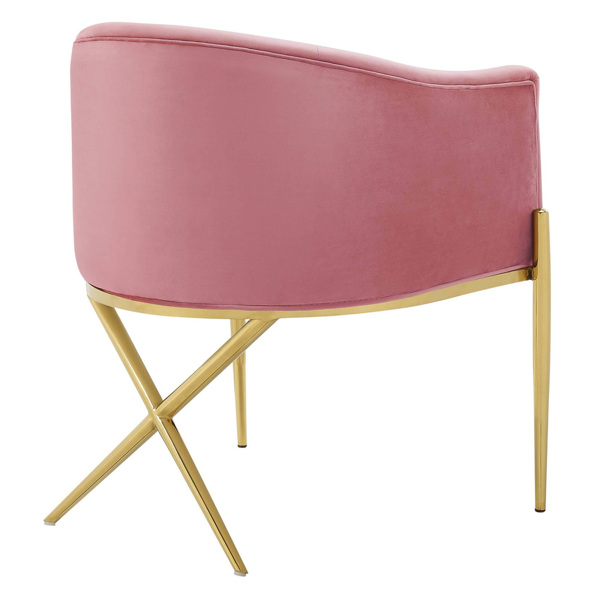 Alt View 2. Modway - Savour Tufted Performance Velvet Accent Dining Armchair by Modway - Dusty Rose.