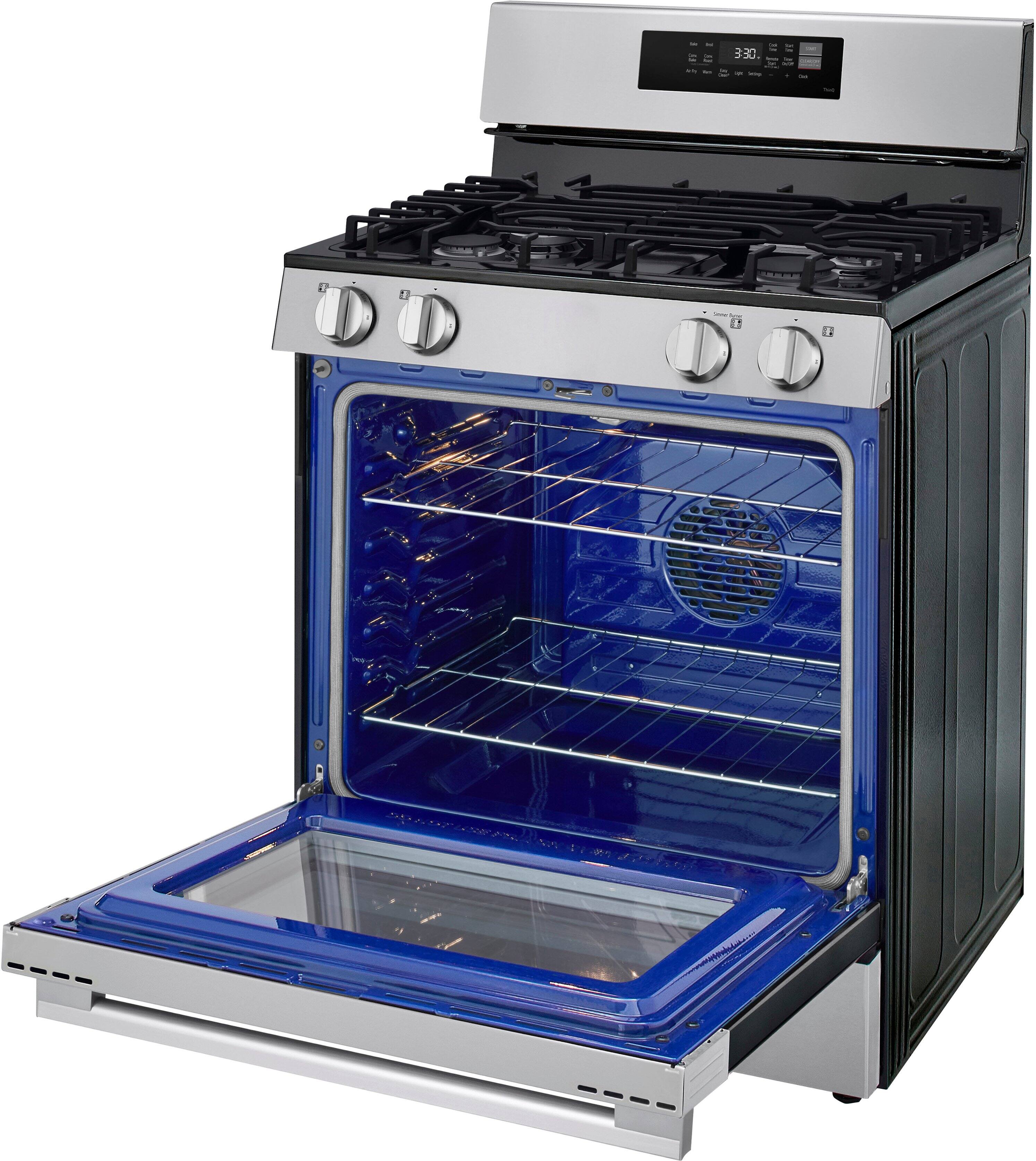 Alt View 13. LG - 6.3 Cu. Ft. Freestanding Gas True Convection Smart Range with EasyClean, InstaView and Air Fry - Stainless Steel.