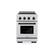 Front. ZLINE - 24 in. Wide 3 Elements Autograph 3.2 cu. ft. Paramount Freestanding Induction Range in Satin Steel with Black Accents - Satin Stainless Steel.