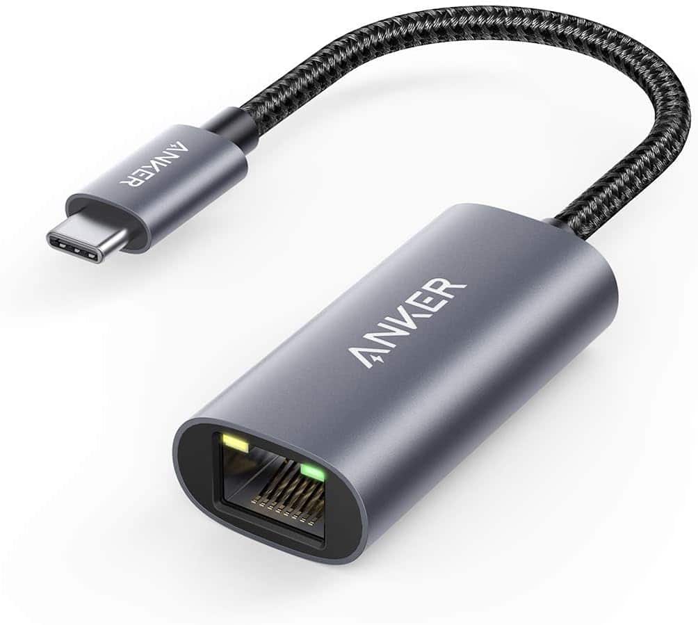Anker - USB C to Ethernet Adapter, Portable 1-Gigabit Network Hub - Black