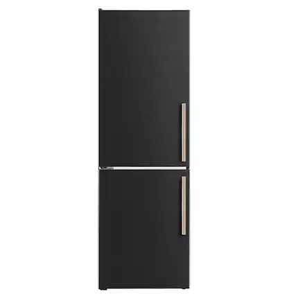 Front. Forno Appliances - Custodia 10.3 Cu. Ft. 24" Counter-Depth Bottom Freezer Refrigerator with Left-Hinge Door and Total No Frost - Black - Black.