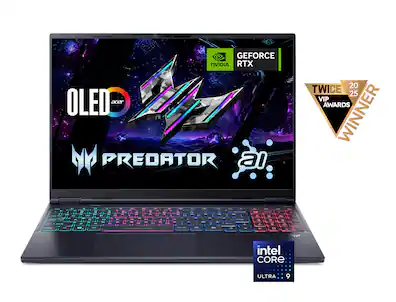 Acer - Predator Helios Neo 16S AI Gaming Laptop - 16" OLED 240Hz - Intel Core Ultra 9 - NVIDIA GeForce RTX 5070Ti – 32GB – 1TB - Obsidian Black
