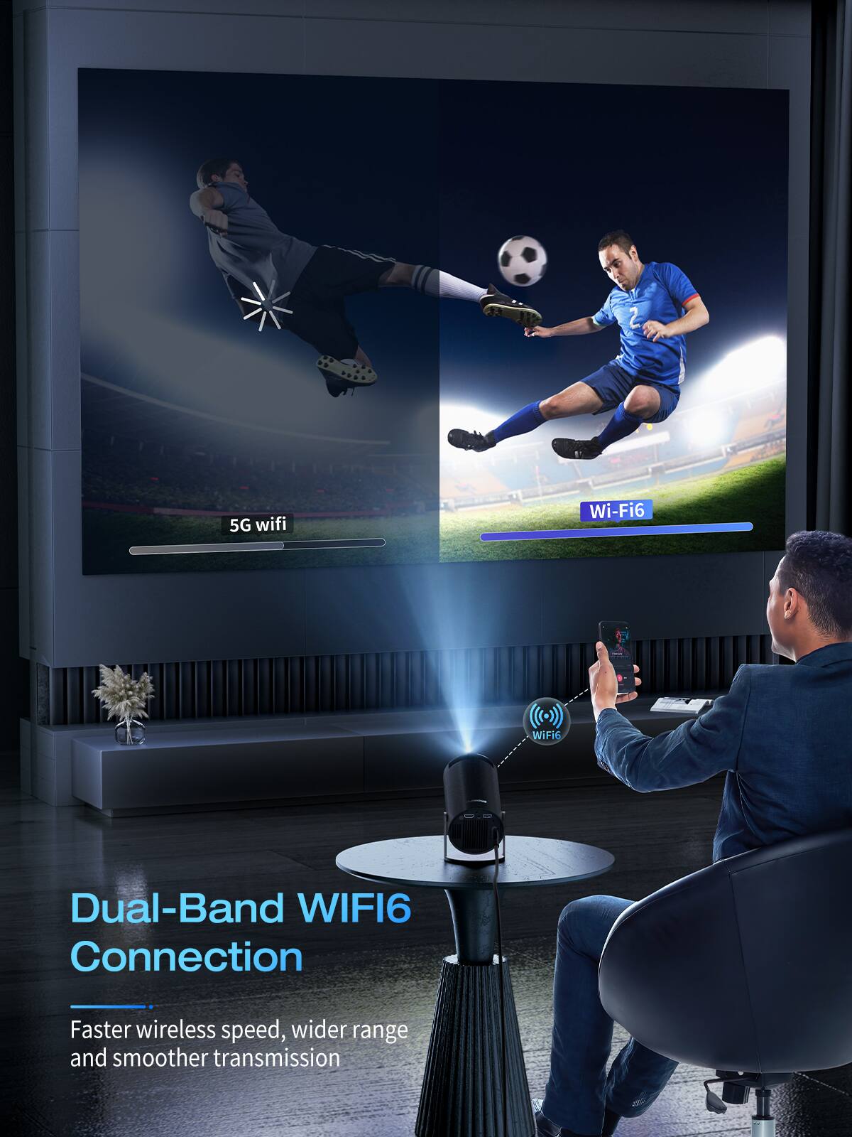 2 5G wifi Wi-Fi6 a (.)) WiFi6 0.8 Dual-Band WIFI6 Connection Faster wireless speed, wider range and smoother transmission

Dual-Band WIFI6 Connection
Faster wireless speed, wider range and smoother transmission