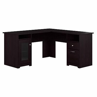 Front. Bush Furniture - 60"W L Shaped Computer Desk with Storage(WC31830K) - Espresso Oak.