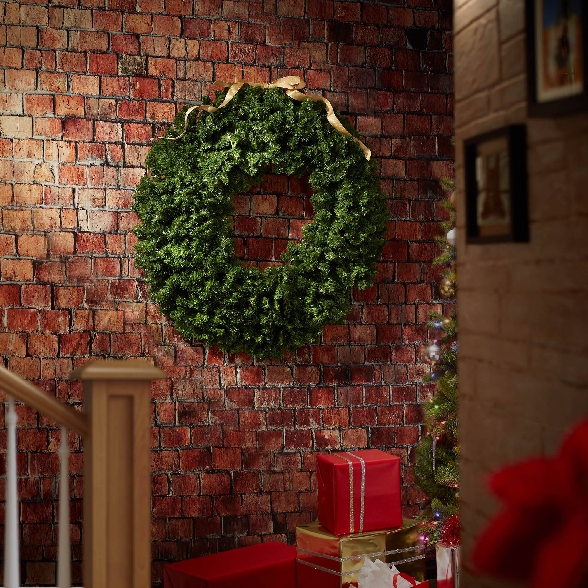 Alt View 6. Casafield - Green Fir Artificial Holiday Christmas Wreath Holiday Décor - Green.