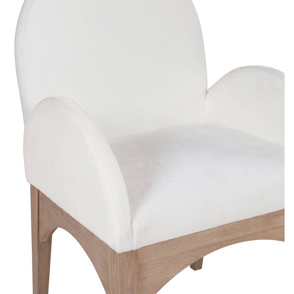 Alt View 4. Meridian Furniture - Waldorf Cream Chenille Fabric Dining Chair - Beige.