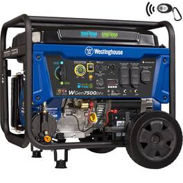 Westinghouse - 9,500/7,500-Watt Dual Fuel Gas and Propane Powered Portable Generator with Remote Electric Start, 30A 120/240V Outlet - Blue