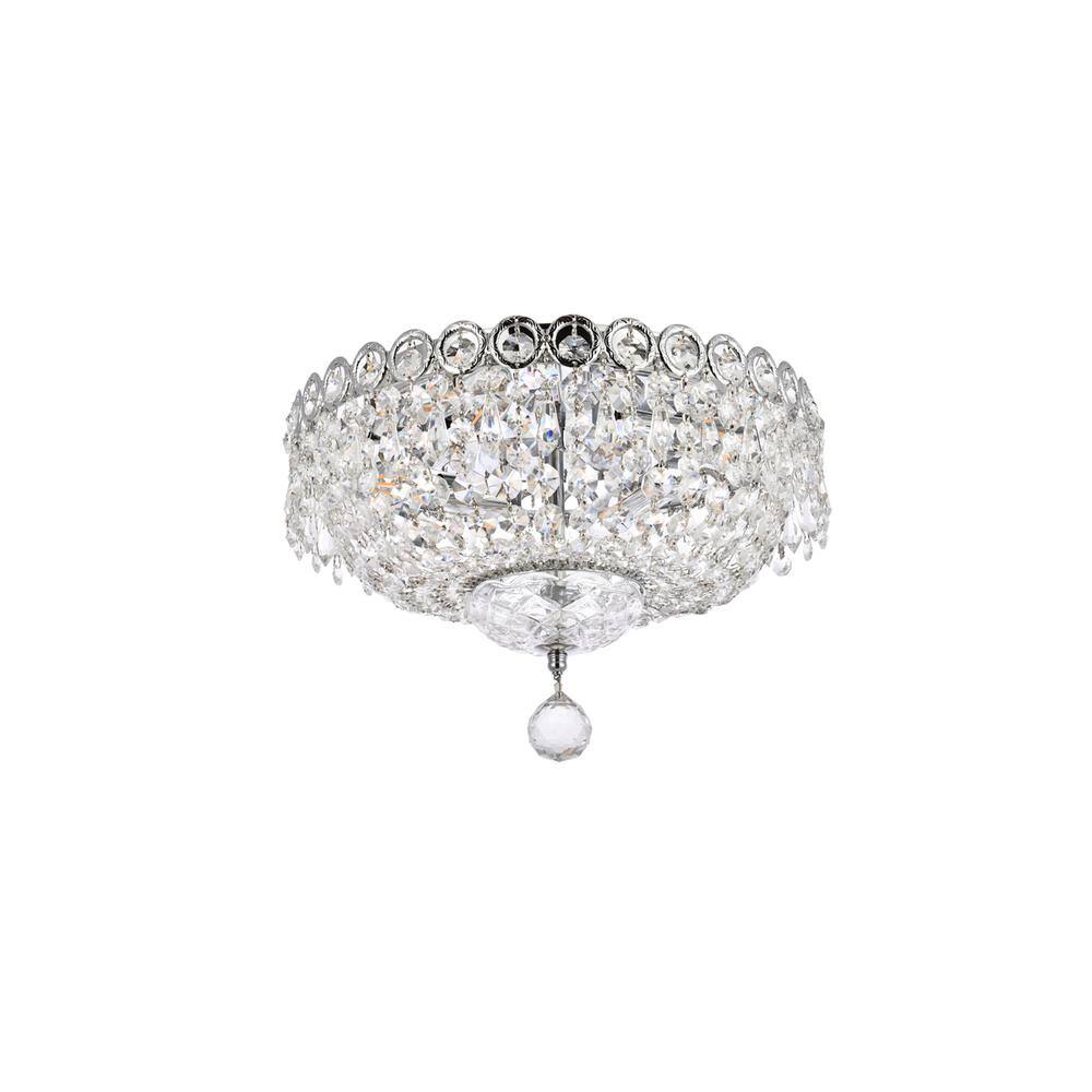 Back. Elegant Lighting - Century 4 light Chrome Flush Mount Clear Royal Cut Crystal - Chrome.