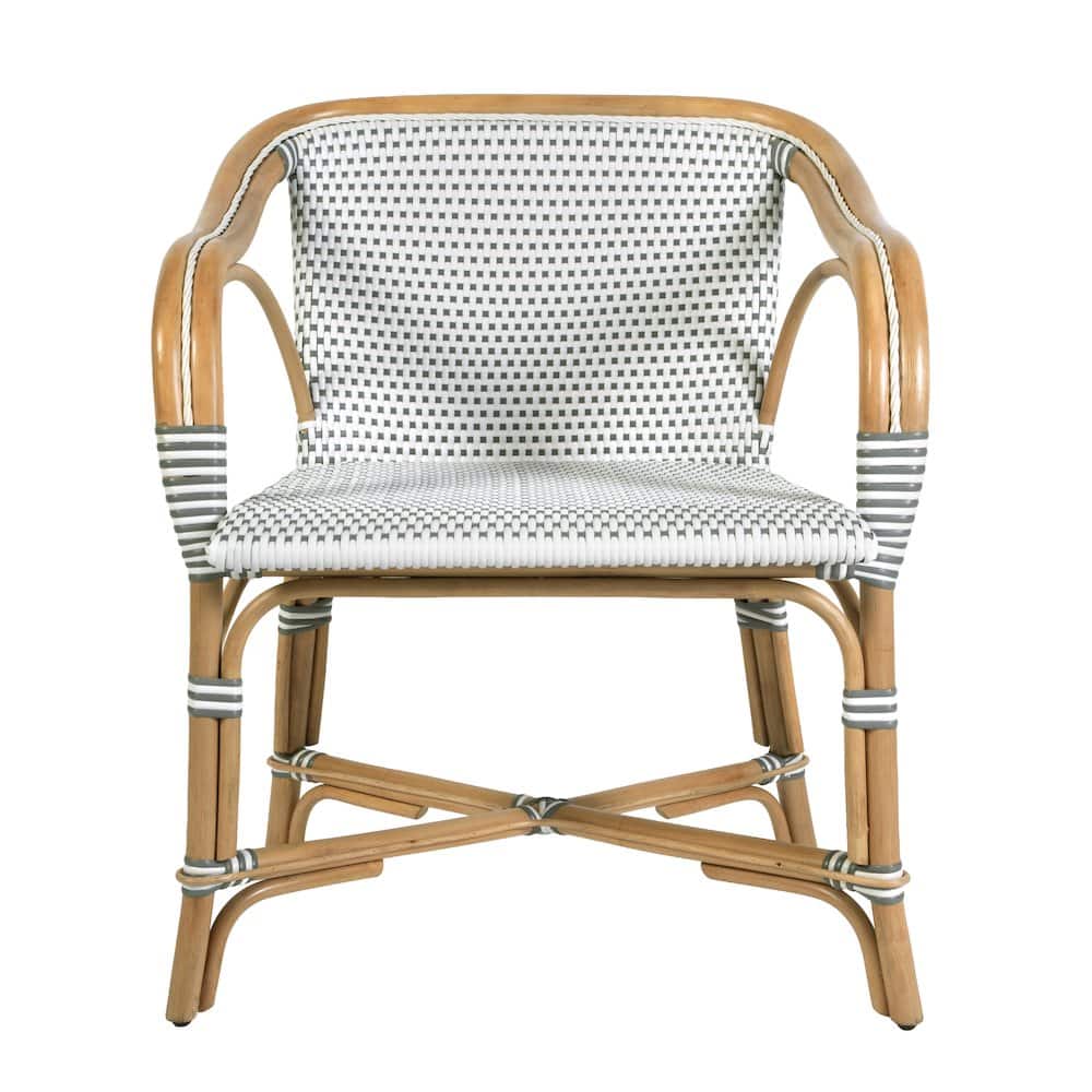 Butler Specialty - Portofino 18.75 in. Seat Height Rattan Arm Chair - White And Gray price history on PriceWatchPro