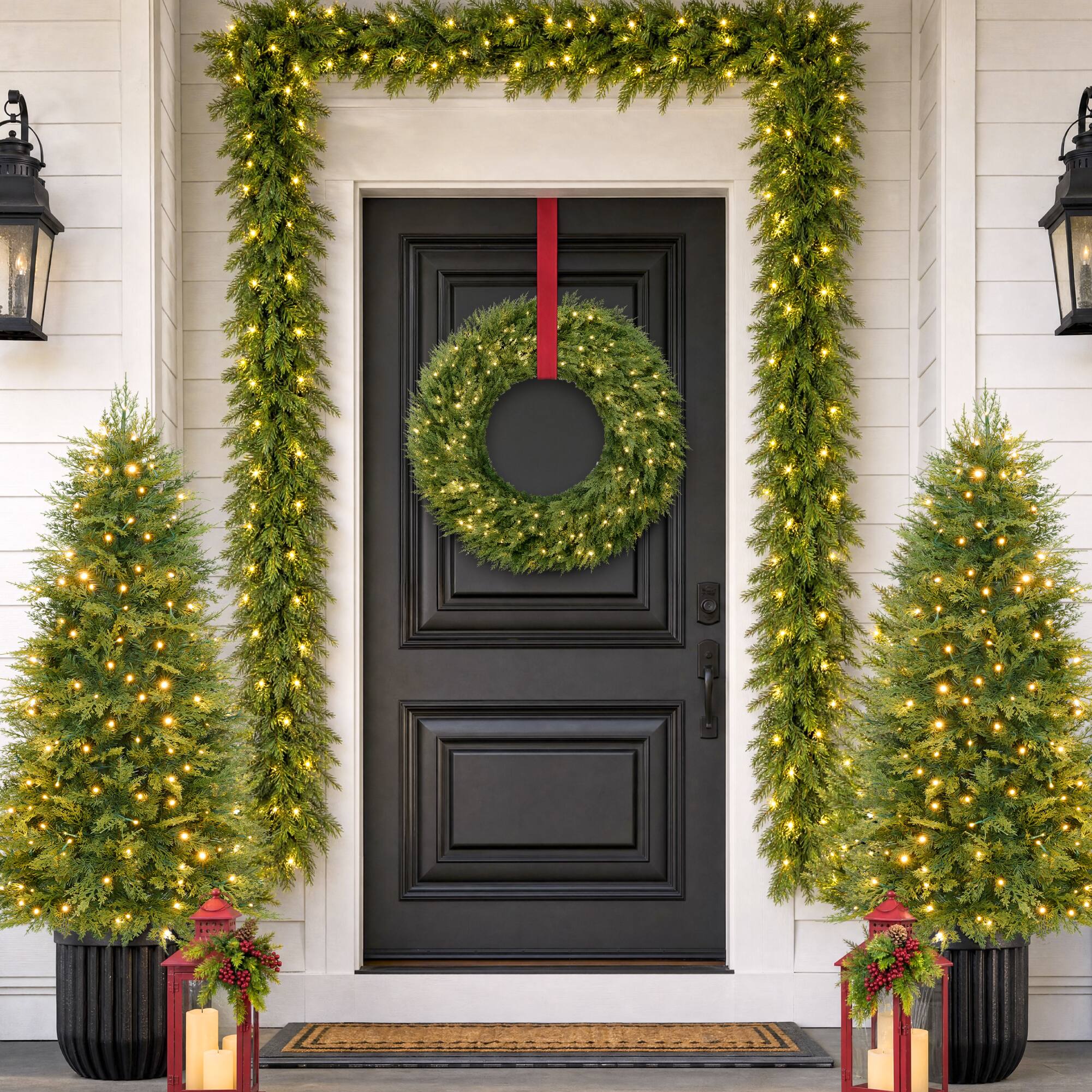 Alt View 8. Best Choice Products - Best Choice Products 4.5ft Potted Christmas Tree Pre-lit Green Cedar Viral Twinkling LEDs Holiday Decor w/ 2in1 Lights - Solid Green.