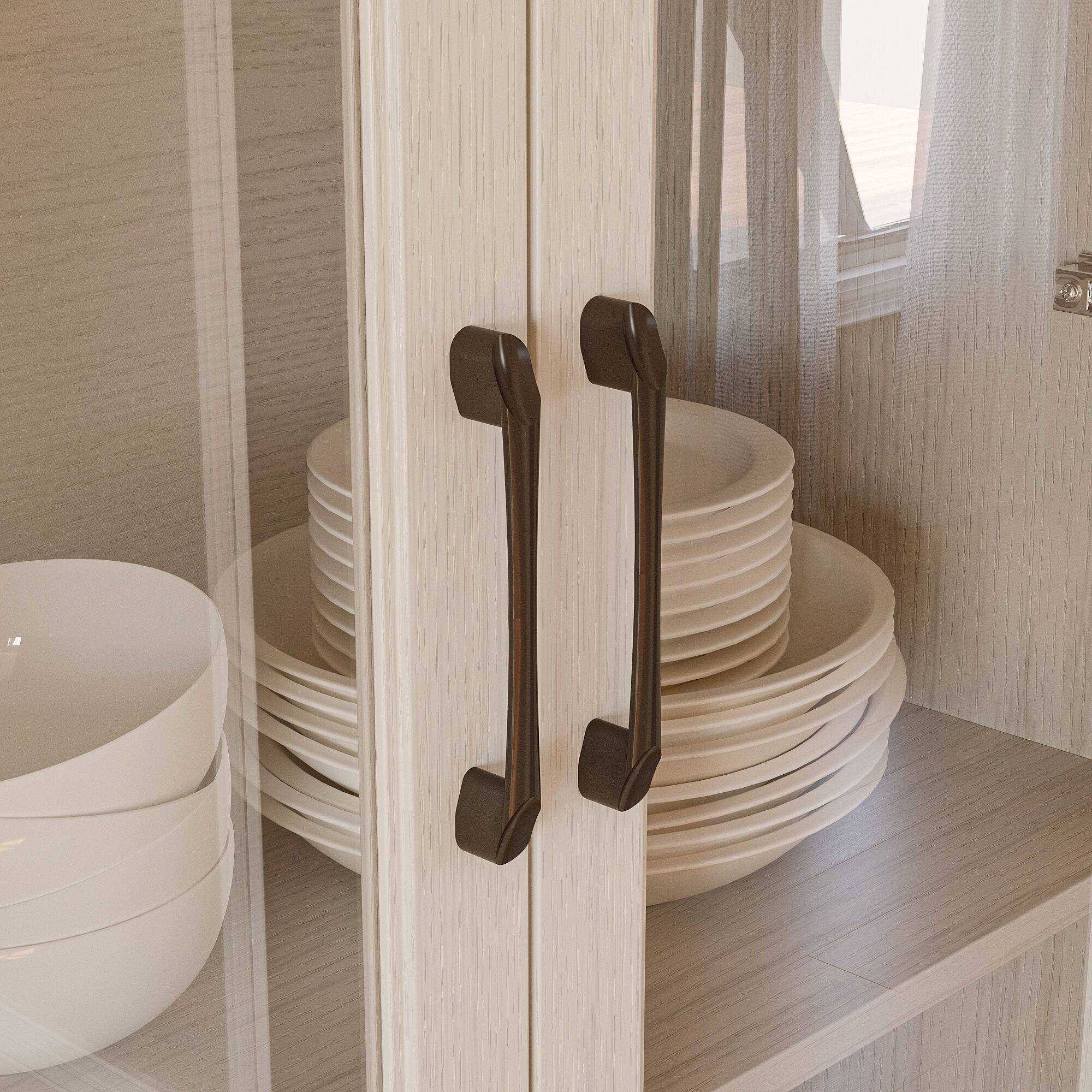 Alt View 7. FUFU & GAGA - Multi-Purpose Large Glass Door Storage Cabinet with Shelves and Drawers for Living Room or Kitchen - White.