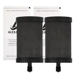 3M - Alexapure Pro 2387 Genuine Replacement Water Filter Black-Made in USA (2 Pack)