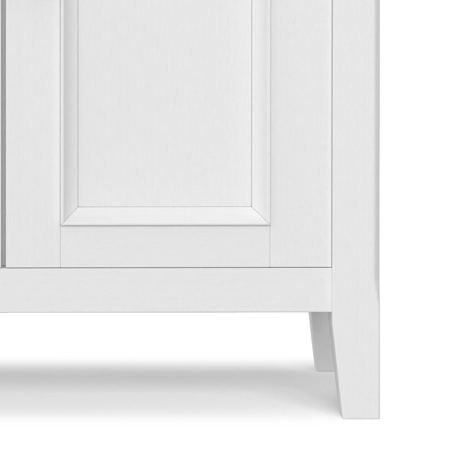 Alt View 4. Simpli Home - Amherst 32 inch Wide Solid Wood Transitional Low Storage Cabinet in White - White.