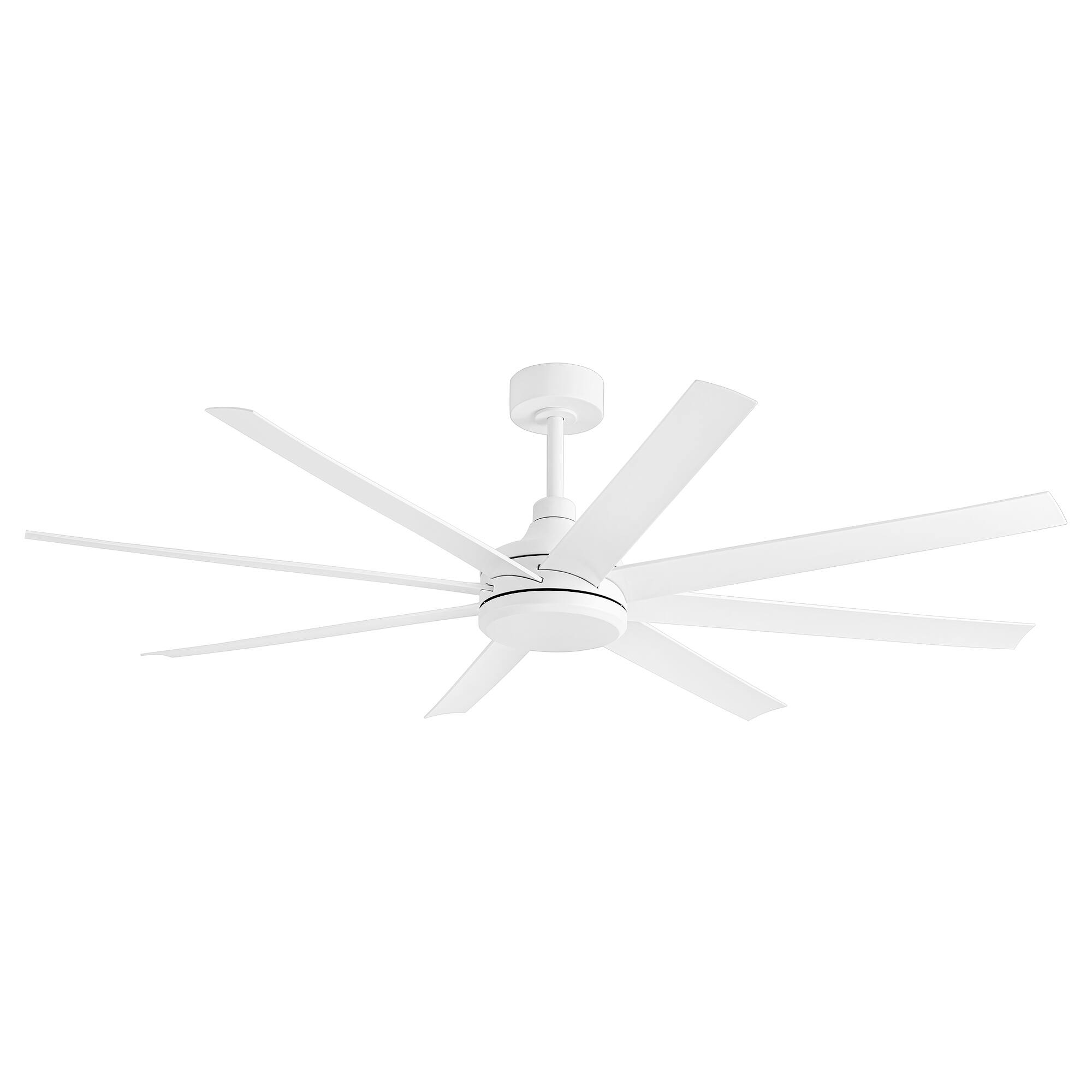 Alt View 6. Breezary - 65-Inch Ceiling Fan with 8 ABS Blades, 6-Speed DC Motor, Remote Control with Timer, 2 Downrods, Light/No-Light Options - Minimalist white(No Light).