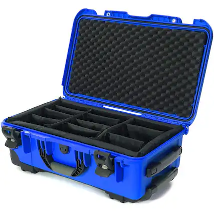 Front. NANUK - Nanuk 935 Waterproof Wheeled Hard Case with Padded Dividers (Blue).