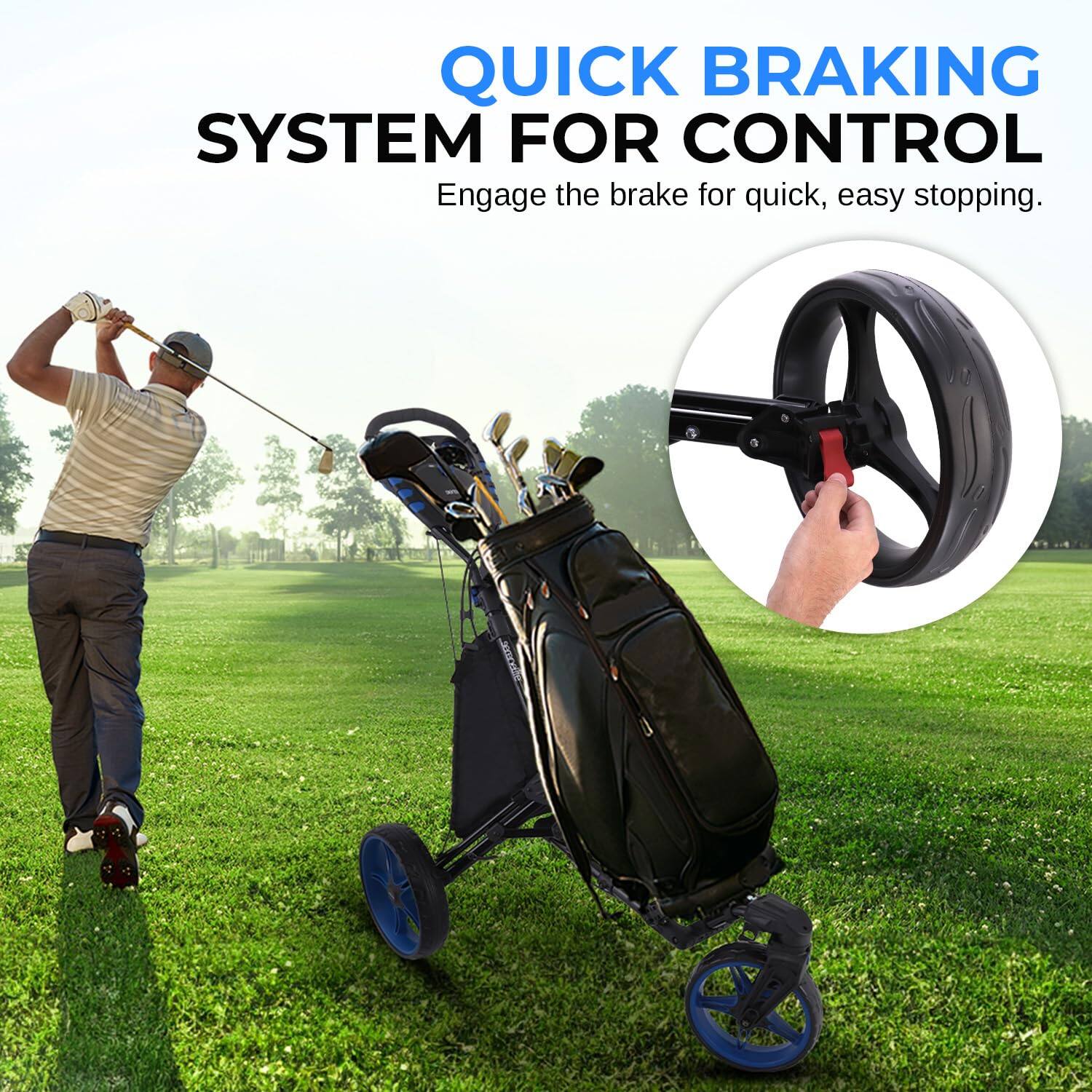 QUICK BRAKING SYSTEM FOR CONTROL  
Engage the brake for quick, easy stopping.