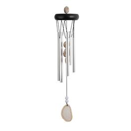 FC Design - 20" Long Wooden Top Beige Geode Wind Chime Outdoor Patio or Garden Hanging Decoration - Multi-Color
