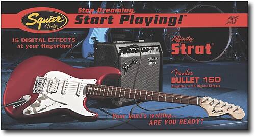 Alt View Standard 1. Squier® - Affinity Strat® Pack - Metallic Red.