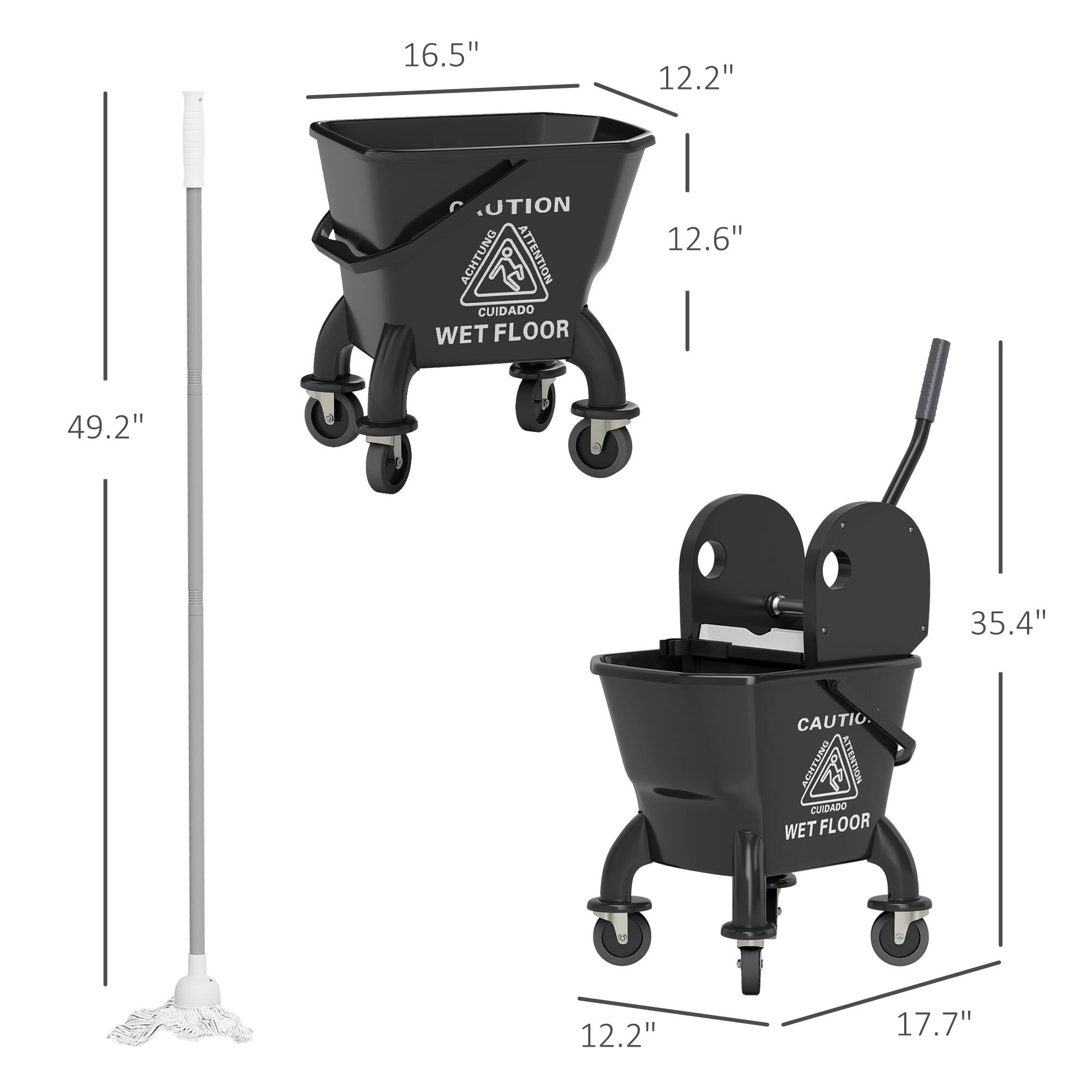16.5" 12.2" CUIDADO WET FLOOR 12.6" 49.2" 35.4" CAUTIO ACHTUNG CUIDADO WET FLOOR 12.2" 17.7"