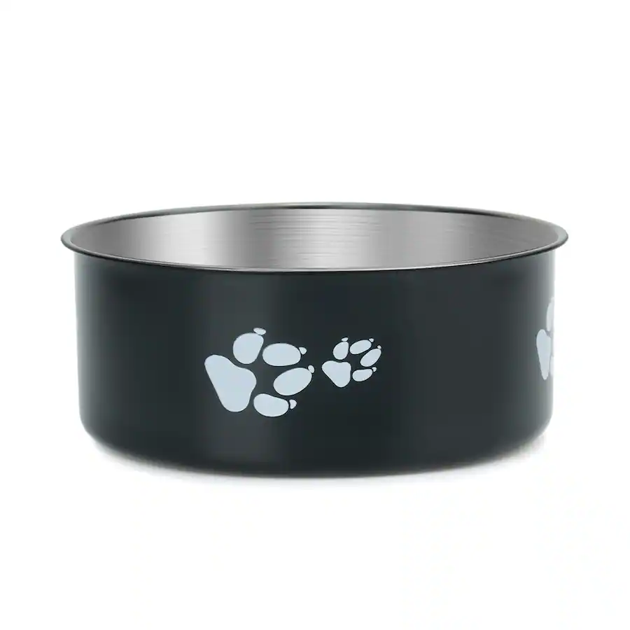 Dog Bowl Pattern Supet Cartoon Footprint Stainless Steel Dog Bowl Black - Best Buy