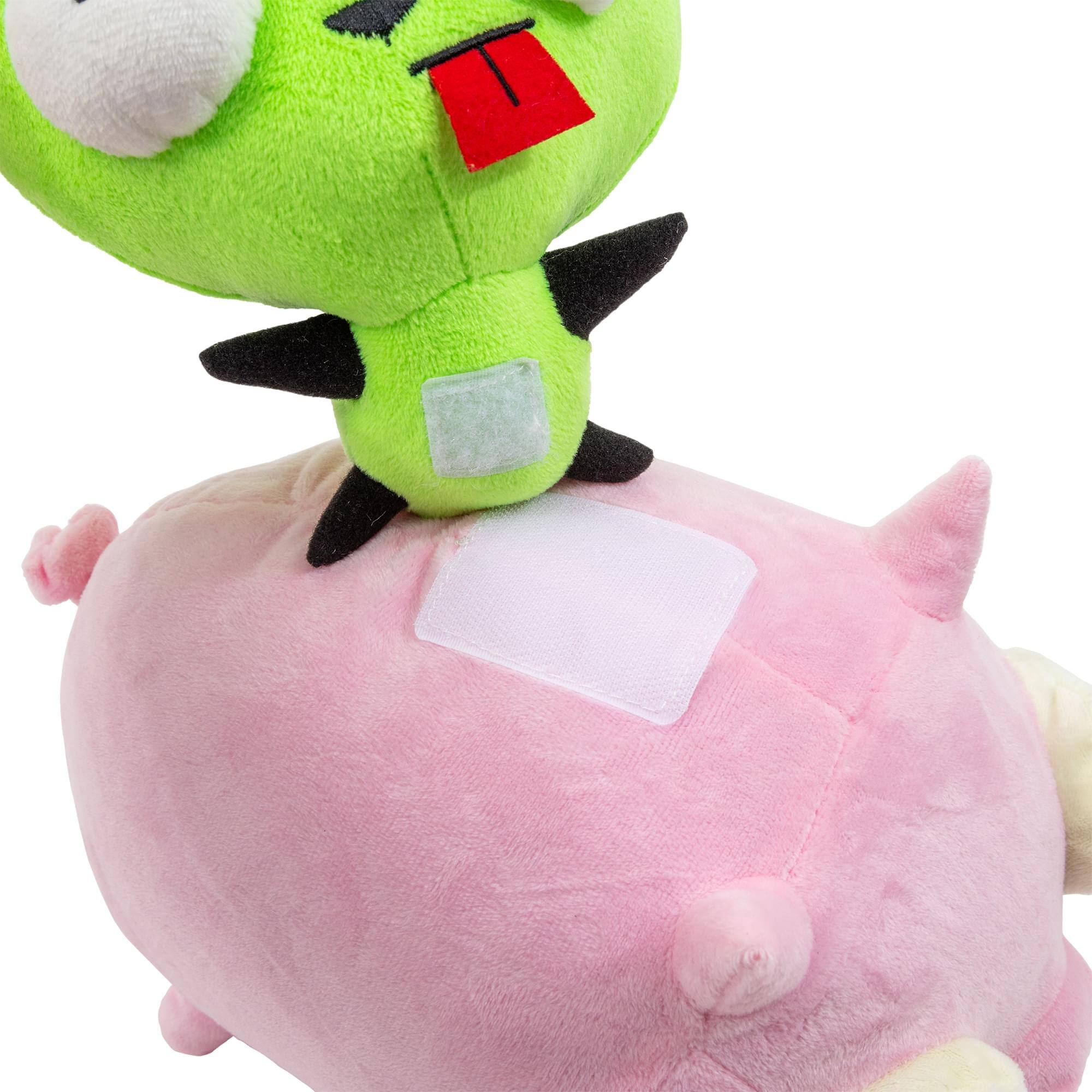 Alt View 3. Golden Bell Studios - Invader Zim GIR Riding Pig 10-Inch Plush - Multi-Colored.