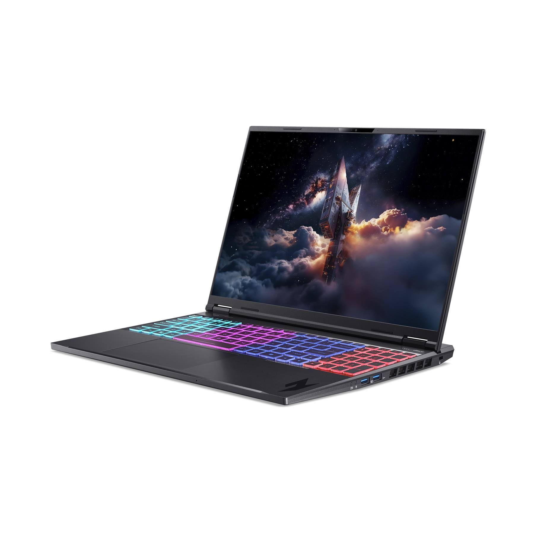 Left. Acer - Nitro 16 16" Gaming Laptop, 2560 x 1600, AMD Ryzen 9 9955HX, 32GB RAM, 1TB SSD, RTX 5070, AN16-A91-R3CL - Obsidian Black.