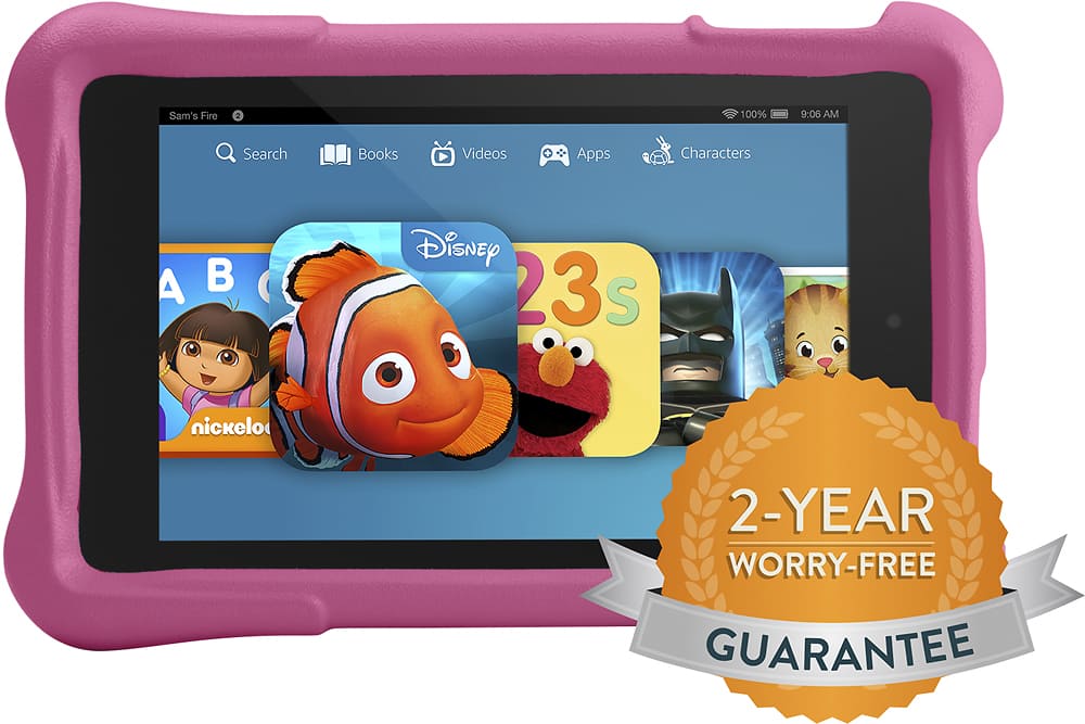 Front. Amazon - Fire HD Kid's - 6" - 8GB - Black/Pink.