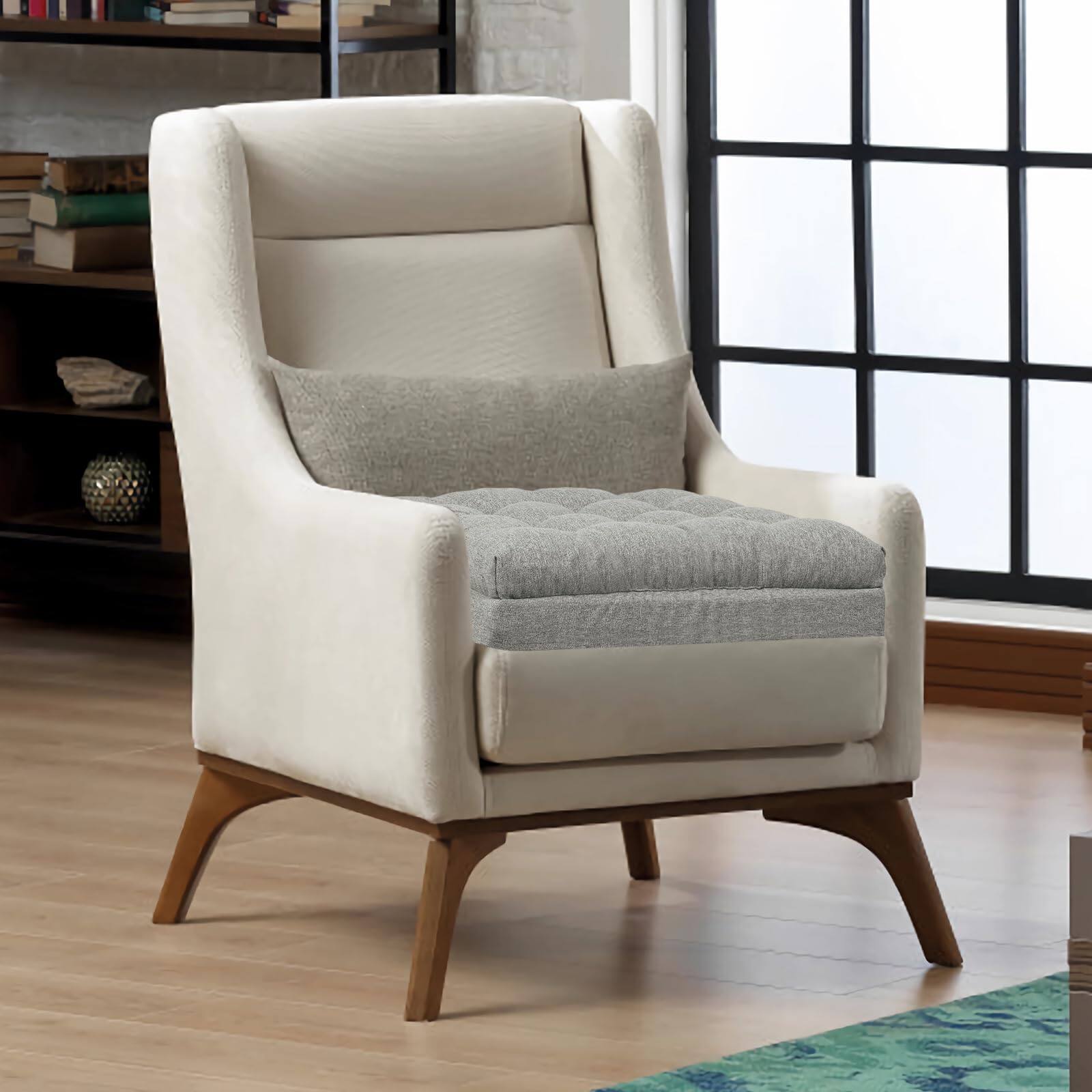 Alt View 3. Fabibe - Extra Large Memory Foam Recliner Cushions for Elderly, Polyester, Non-Slip Design - Grey（seat Cushion+Lumbar Support）1Pack.