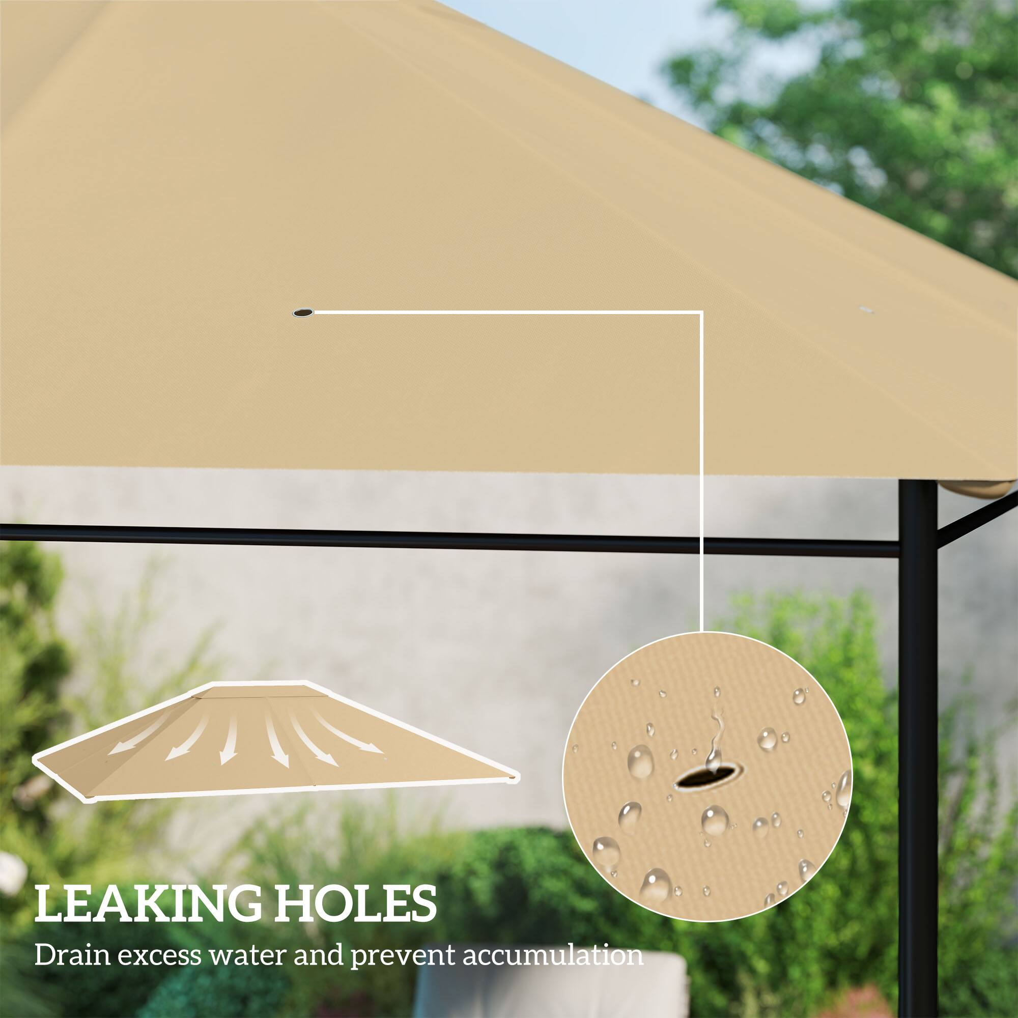 LEAKING HOLES  
Drain excess water and prevent accumulation