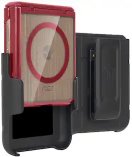 Nakedcellphone - Combo for Motorola RAZR ULTRA 2025/2026 - Case with Screen/Hinge Protector and Belt Clip Holster - Red