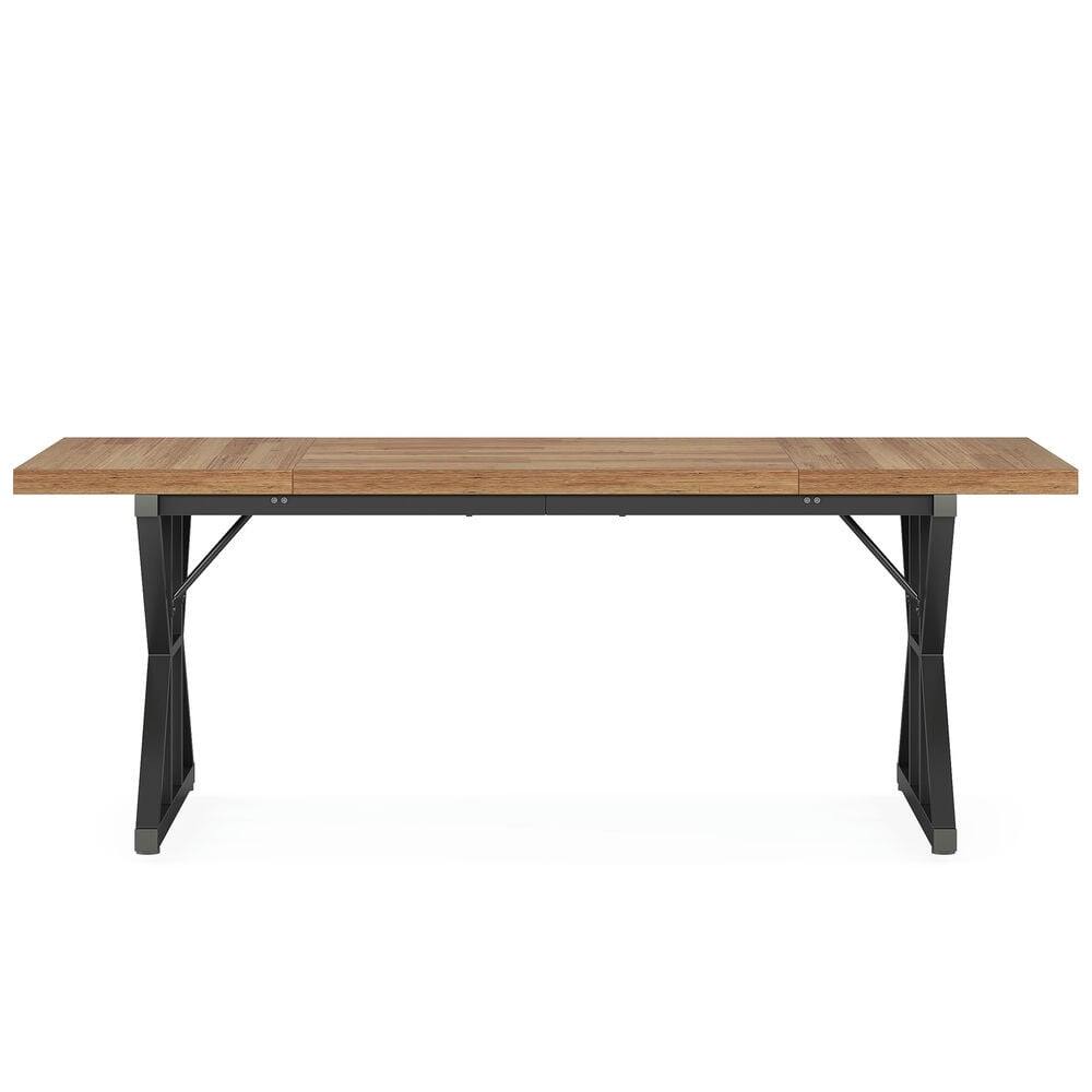 Back. Kadyn - Kadyn Study Writing Desk, Computer Desk,6FT Conference Table, Rectangle Meeting Room Table Executive Desk,Walnut & Black - Walnut & Black.