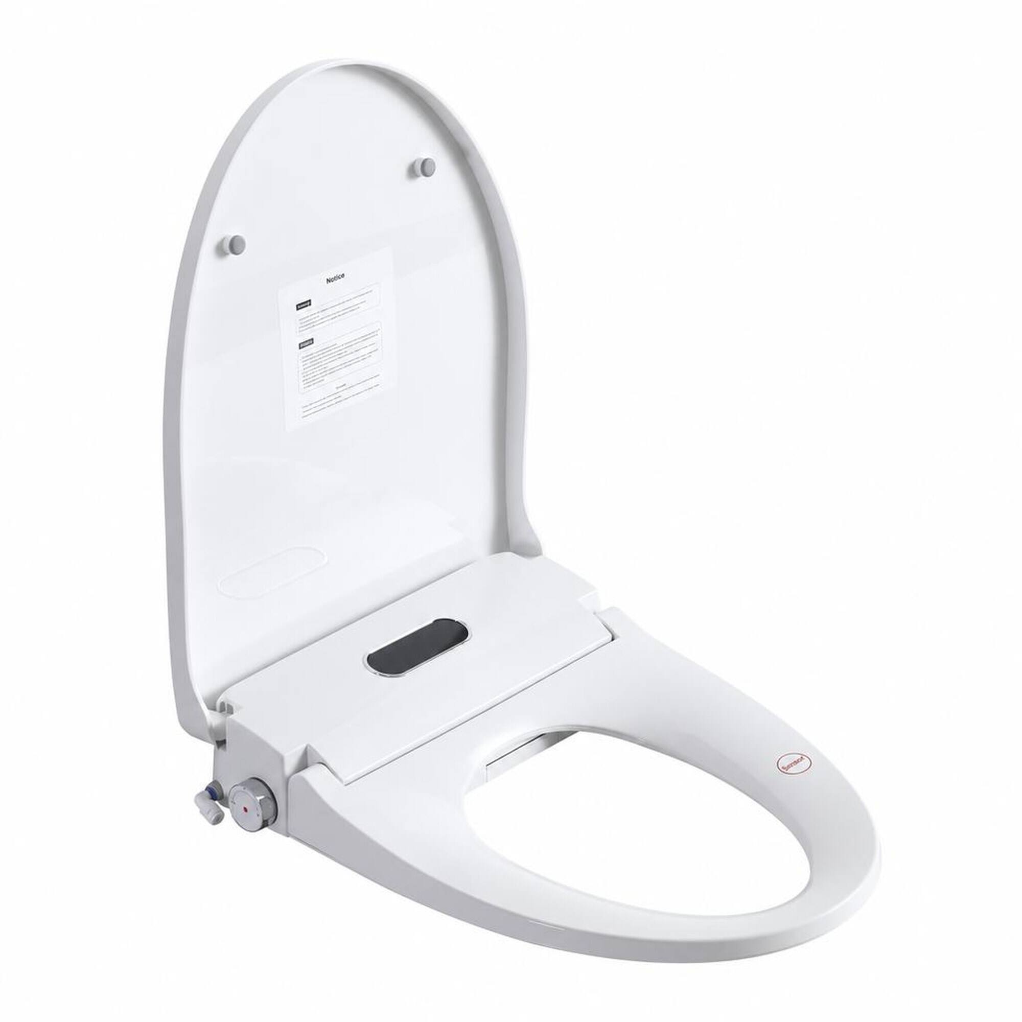 Front. RYHNUYNE - Smart Bidet Toilet Seat, Side Knob Heated Seat Water Temperature and Pressure Adjustment Automatic Nozzle Cleaning - White.