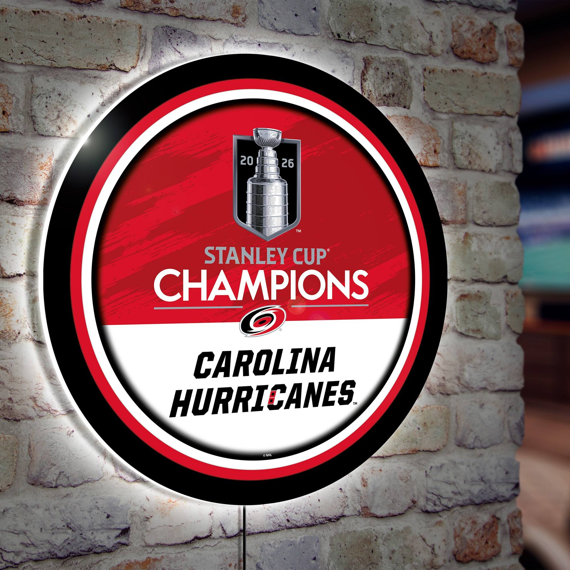 Carolina Hurricanes 2026 Stanley Cup Champions 23" LED XL Round Wall Sign
