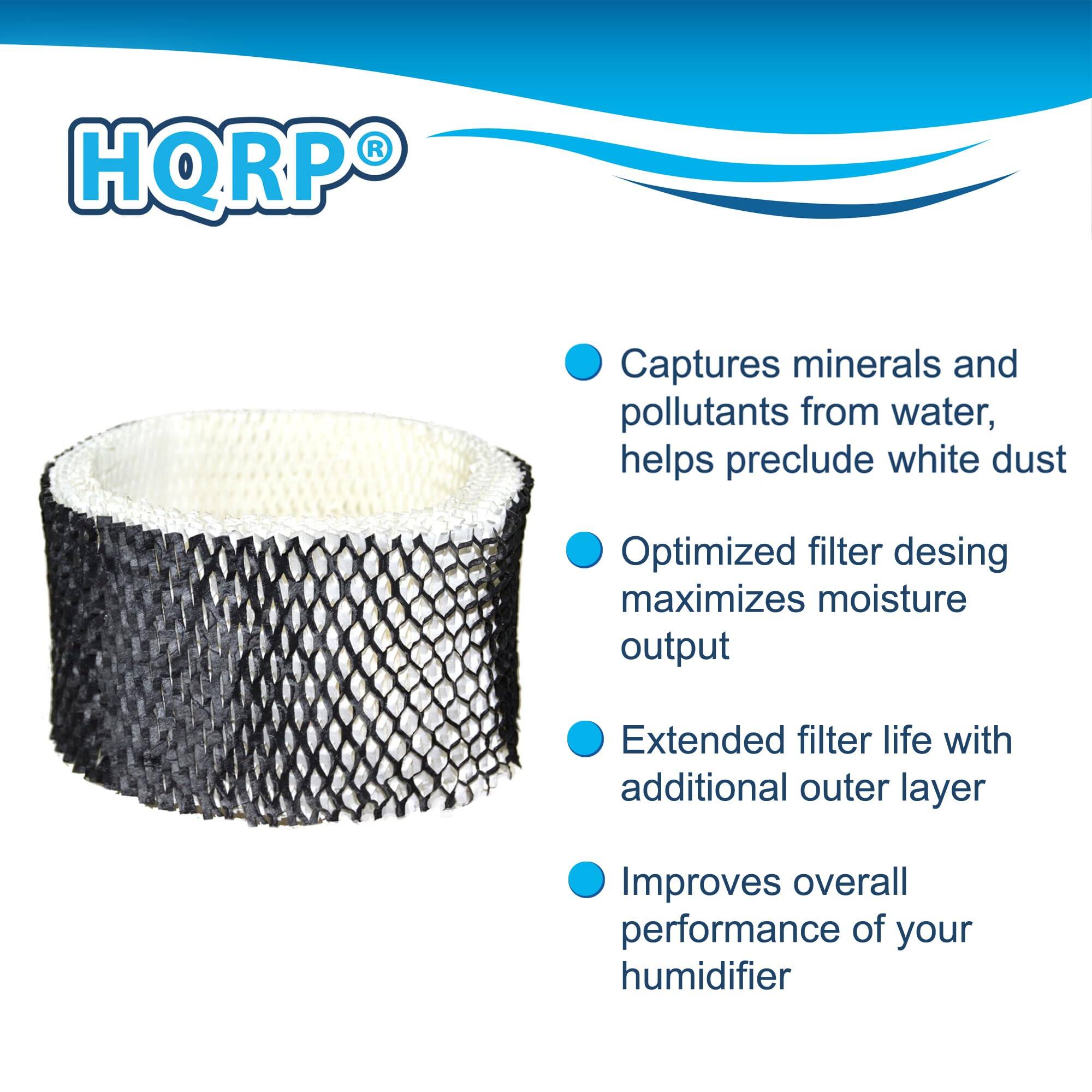 HQRP Captures minerals and pollutants from water, helps preclude white dust  
Optimized filter design maximizes moisture output  
Extended filter life with additional outer layer  
Improves overall performance of your humidifier