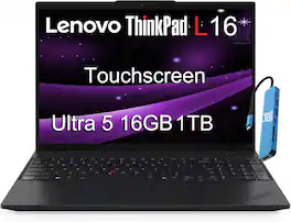 Lenovo - Upgraded - ThinkPad L16 16" WUXGA, Touchscreen, Intel Ultra 5 225U,16GB RAM,1TB SSD, AI PC, Fingerprint, Win 11 Pro - Touchscreen - Black