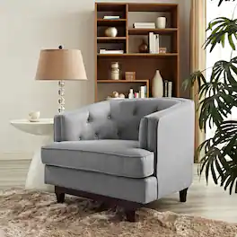 Coast Upholstered Fabric Armchair by Modway - Light Gray