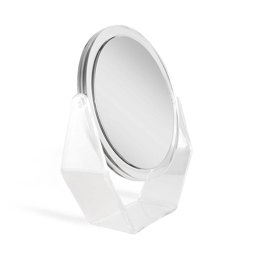 Front. Zadro - Countertop Makeup Mirror with 5X/1X Magnifications & Swiveling 8.5-inch Dia. Head - Clear.