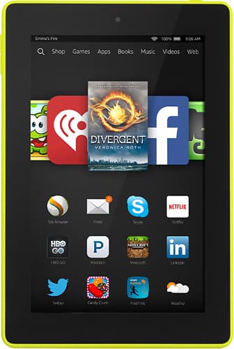 Front. Amazon - Fire HD - 7" - 16GB - Citron.