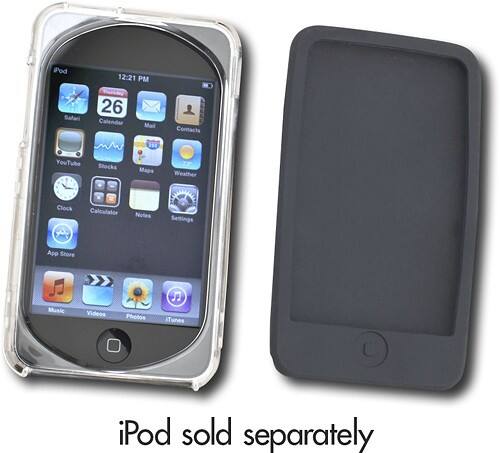 Front Standard. Riot - Cases for 2nd-Generation Apple® iPod® touch (2-Pack) - Black/Clear.