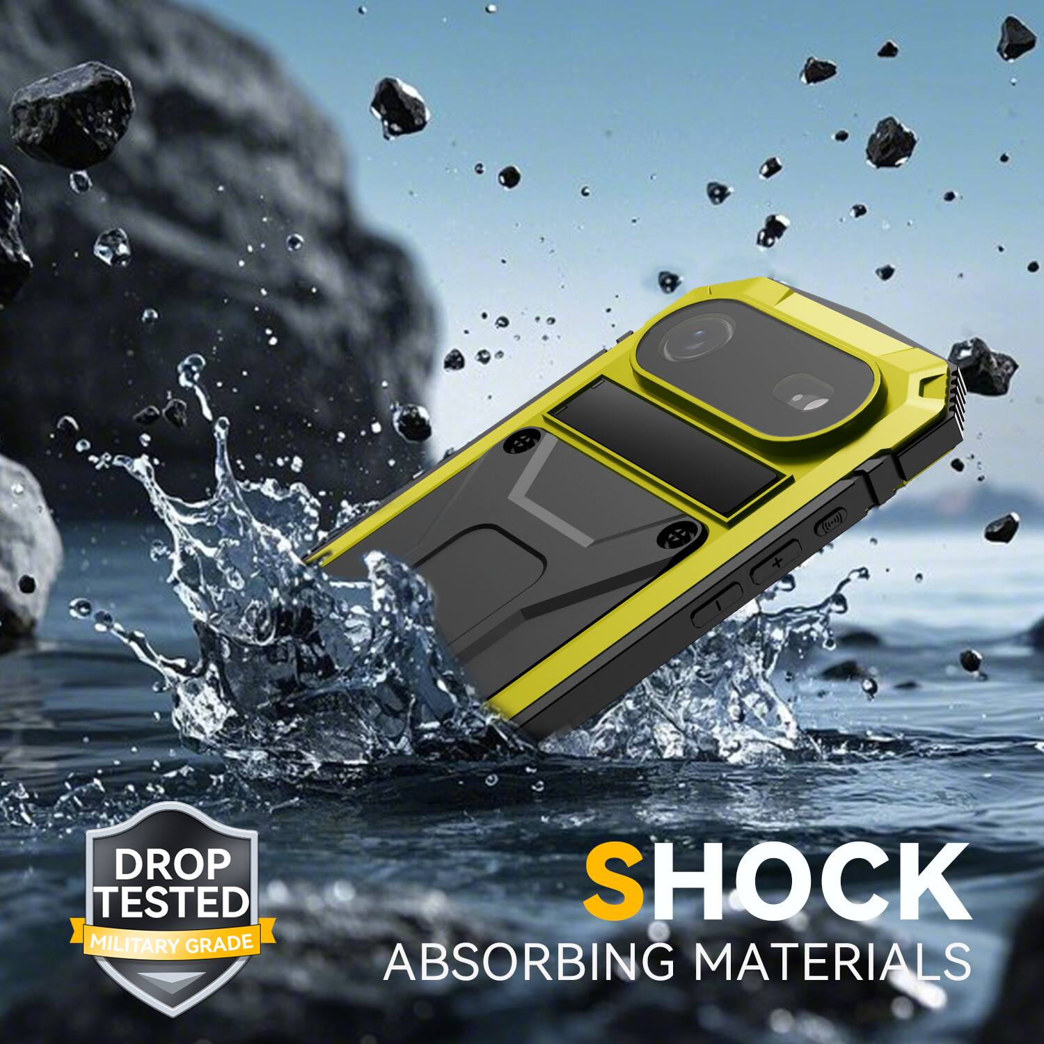 DROP TESTED  
MILITARY GRADE  
SHOCK ABSORBING MATERIALS