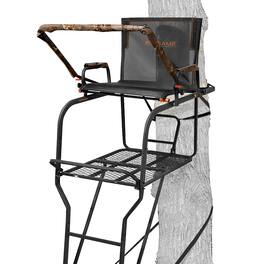 Big Game Treestands - Big Game Hunter HD 1.5 Deer Hunting Ladder Climbing Tree Stand w/Extra Wide Seat - Black