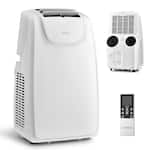 Costway - 8000 BTU Dual Hose Portable Air Conditioner Cools up to 400 sq.ft 3-in-1 AC Unit w/ Remote Control - White