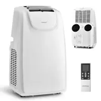 Costway 8000 BTU (11,500 BTU ASHRAE) Dual Hose Portable Air Conditioner 3-in-1 AC Unit w/ Remote Control - White - Front_Zoom