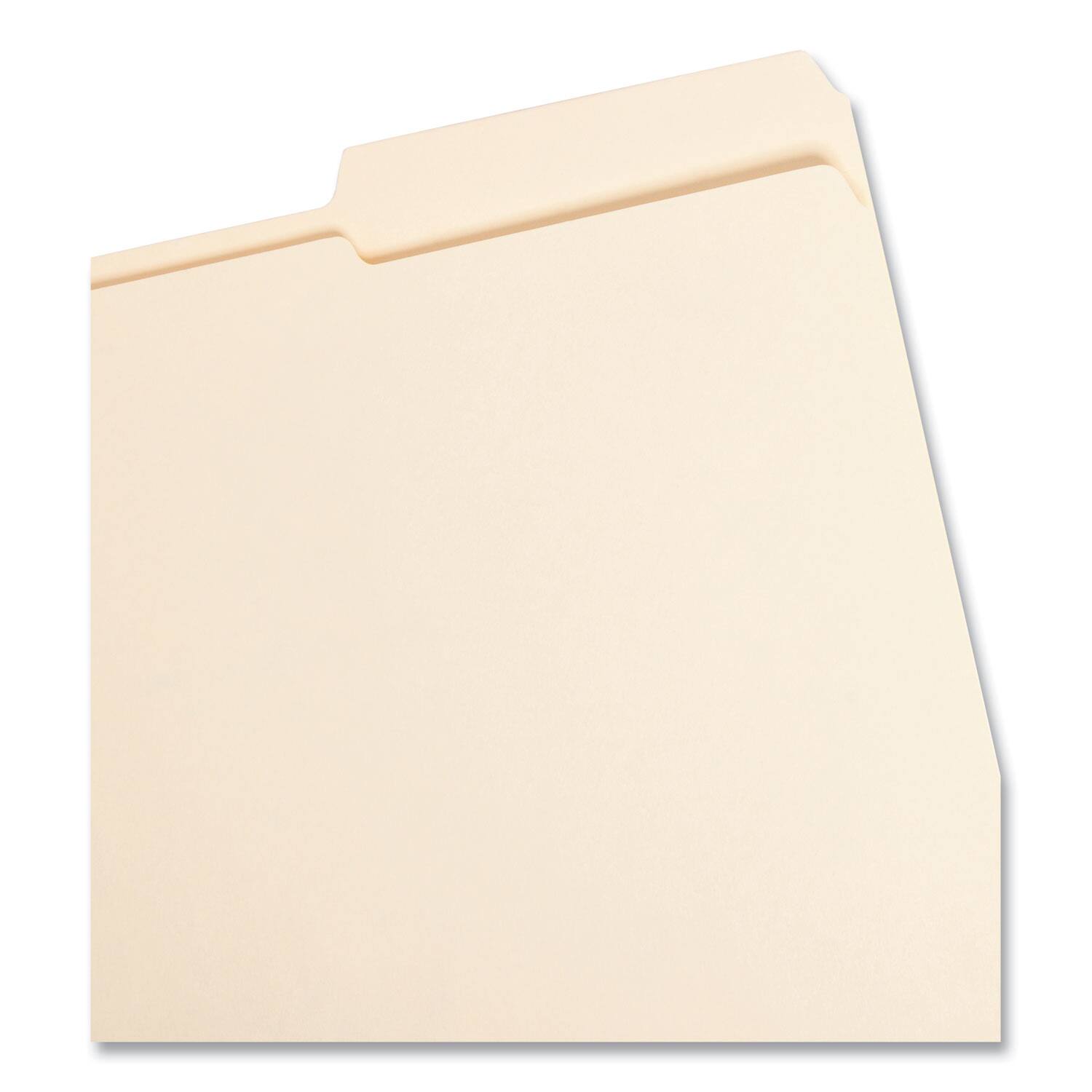 Angle. Smead Manufacturing - Reinforced Guide Height File Folders, 2/5-Cut Tabs: Right Position, Letter Size, 0.75" Expansion, Manila, 100/Box.