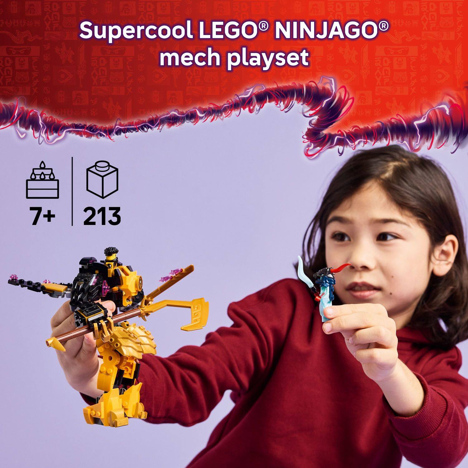 Supercool LEGO NINJAGO mech playset
7+
213